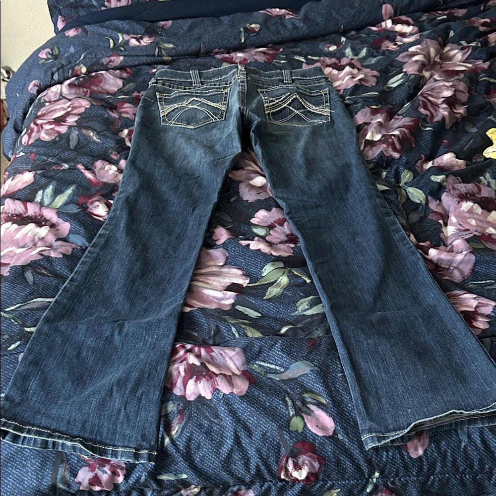 Ariat Women's Flare Jeans in Classic Blue - Picture 2 of 8